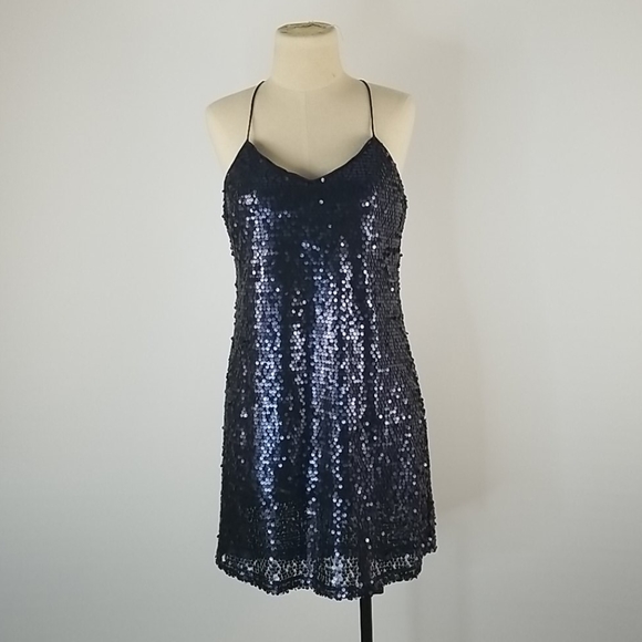 Express Dresses & Skirts - Express blue sequin sparkly dress
